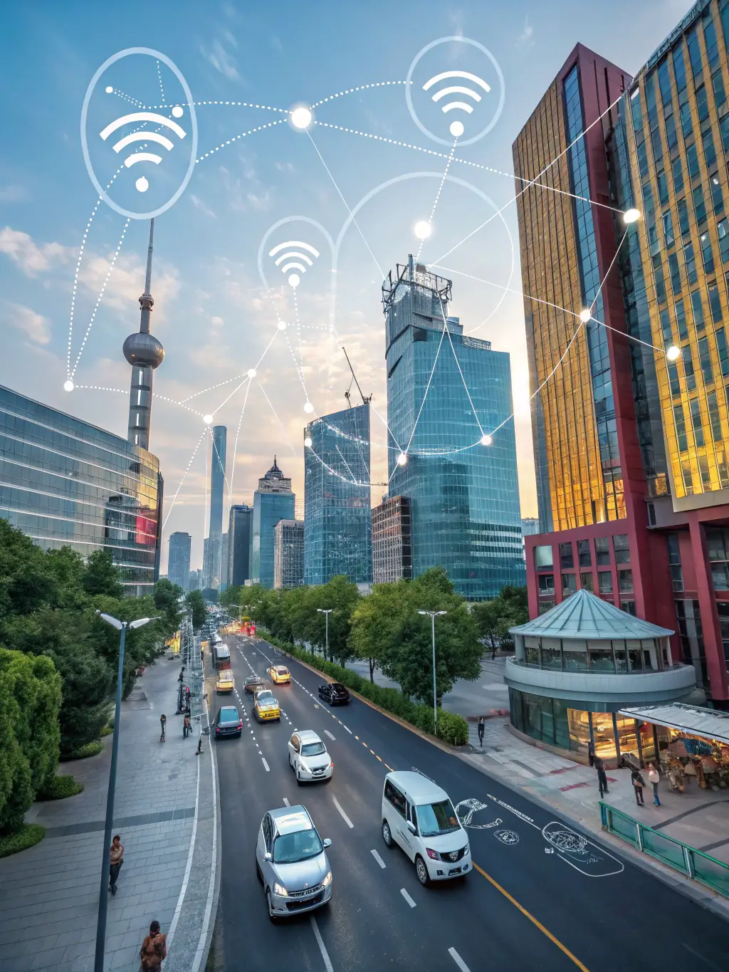 An image representing a connected network of vehicles and consumers, symbolizing the broad reach of MotorSphere's advertising platform.